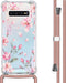 iMoshion Hoesje Geschikt voor Samsung Galaxy S10 Hoesje Met Koord - iMoshion Design Hoesje met Koord - Roze / Transparant / Blossom Watercolor