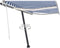 vidaXL - Luifel - handmatig - uittrekbaar - met - LED - 300x250 - cm - blauw - en - wit