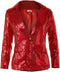 Dressforfun Paillettenjas dames - Kostuum - Glanzende pailletten - Rood XXL