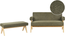 TAMRE - Bankenset - Groen/Lichtbruin - Bouclé