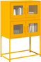 vidaXL - Hoge - kast - 68x39x107 - cm - staal - mosterdgeel