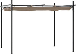 vidaXL - Pergola - met - uitschuifbaar - dak - 295x292x230 - taupe