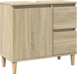 vidaXL - Badkamerkast - 65x33x60 - cm - bewerkt - hout - sonoma - eikenkleurig