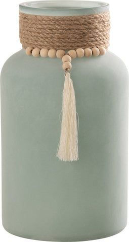 J-Line vaas Breed Mat - glas - lichtgroen - large