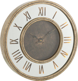 J-Line klok Spiegel - metaal - goud - LED lichtjes - Ø 80 cm