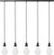 Light & Living Hanglamp LAYANA 5-Lichtpunten - mat zwart +helder glas