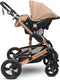 Mio Amore Bologna - 3-in-1 Kinderwagen incl. Autostoel - Luxueus Italiaans Design - Goudkleurig