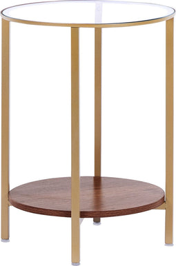 LIBBY - Bijzettafel - Goud - Veiligheidsglas