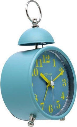 NeXtime - Wekker - 16 cm - Metaal - Turquoise - 'Single Bell'