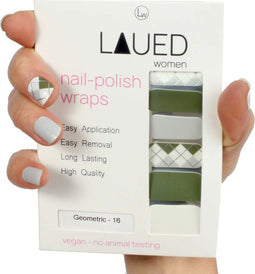 LAUED Nagelstickers - Nail Wraps - 16 Extreem Dunne Nagellak Stickers - Manicure Nail Art Folie - Geometric