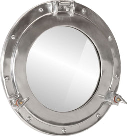 vidaXL - Wandspiegel - patrijspoort - Ø38 - cm aluminium - en - glas