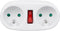Maclean - stopcontact splitter - stopcontact met 2 contactdozen en aan/uit schakelaar, type E, 2x16A, MCE337 E