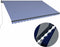 vidaXL - Luifel - handmatig - uittrekbaar - met - LED - 500x300 - cm - blauw - en - wit