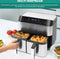 Niceey Dubbele Airfryer XXL - 8.0 Liter - 2460 Watt - 2 Kookvakken - Zilver