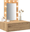 vidaXL - Wandhanger - Make-uptafel - met - LED-verlichting - - - Artisan - Eik