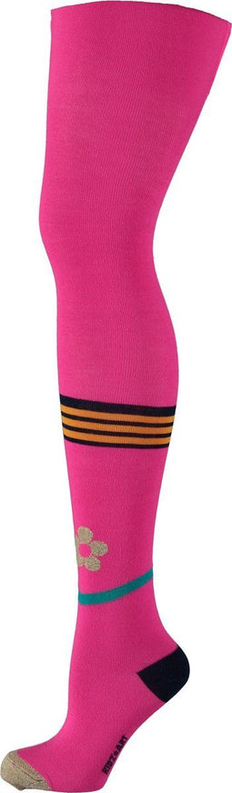 Kidz-Art Meisjes Maillot - Met voeten - Neon Fuchsia - Maat 35/38