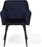 JASMIN - Eetkamerstoel - Donkerblauw - Fluweel