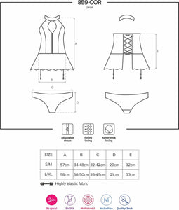 Obsessive Sexy Korset met String – Erotisch Korset – Maat S/M – Zwart