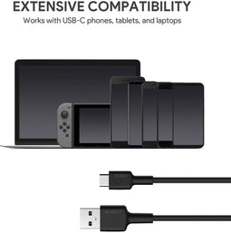 AUKEY CB-CD30 - USB-kabel - USB A naar USB C - Snel opladen USB PD 3.0 - Zwart