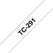 Brother TC-291 - Labeltape 9mm - Zwart op wit - 7,7m