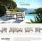 tectake® Magaluf - Loungeset - 5-in-1 tuinset met aluminiumframe - 2 fauteuils en salontafel - Antraciet