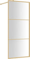 vidaXL - Inloopdouchewand - transparant - 90x195 - cm - ESG-glas - goudkleurig