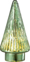 J-Line decoratie kerstboom - glas - groen - small - LED lichtjes - kerstversiering