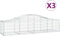 vidaXL - Schanskorven - 3 - st - gewelfd - 200x50x40/60 - cm - gegalvaniseerd - ijzer