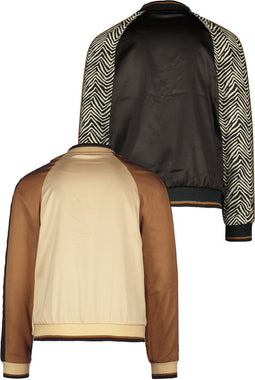 Like Flo Meisjes Jas - Reversible jasje - Panterprint en crème - Maat 152