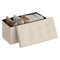 Woltu Opbergkruk - Opvouwbare Opbergkist - 80 liter - Crème wit