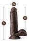 Blush Dildo Love Toy Dr. Skin Plus 7 Inch Posable Dildo With Balls Chocolate Bruin