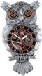 WRJAHCG 66141763 - Wandklok Uil - Handgeschilderd harsmateriaal - Rood/Roestbruin