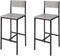 SoBuy FST53-HGX2 - Barstoel - Grijze Vouwstoel met Houten Zitting - (2 stuks)