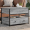 vidaXL - Salontafel - 70x50x50 - cm - bewerkt - hout - en - metaal - grijs - sonoma