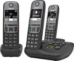 Gigaset A705A - DECT-telefoon met antwoordapparaat en nummerherkenning - Zwart (3 stuks)