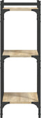 vidaXL - Boekenkast - 3-laags - 40x30x86 - cm - bewerkt - hout - sonoma - eikenkleurig
