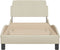 vidaXL - Bedframe - met - hoofdeinde - zonder - matras - 90x200 - cm - stof - crème