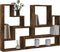 vidaXL - Wandschap - 96x12x64 - cm - bewerkt - hout - gerookt - eikenkleurig