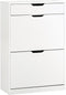 SoBuy FSR180-W - Schoenenkast - 2 Kleppen 1 Lade - Wit