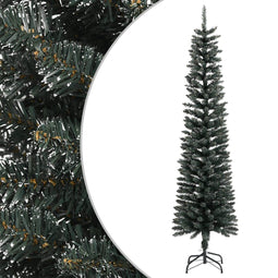 vidaXL - Kunstkerstboom - met - standaard - smal - 210 - cm - PVC - groen