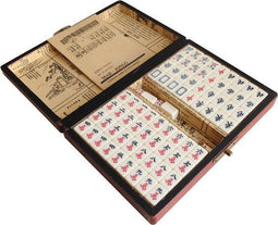 Mah-Jong XS - Luxe houten koffer - Mini-steentjes zwart/goud