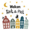 Folat - Raamstickers huizen 'Welkom Sint & Piet' 20 stuks - Welkom Sinterklaas - Sinterklaas versiering - Sinterklaas intocht - Sinterklaas en Piet -sinterklaas Cadeautjes