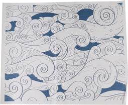 Vel - edelpackvel - papier + PE - 33x40cm - Waves - wit/blauw - 15 kg