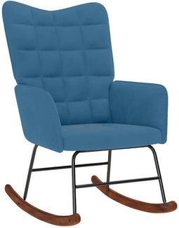 vidaXL - Schommelstoel - fluweel - blauw