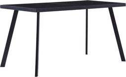 vidaXL - Eettafel - 140x70x75 - cm - gehard - glas - zwart
