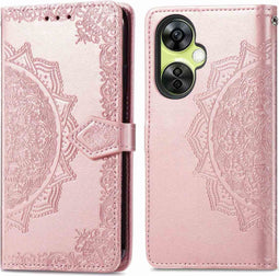 iMoshion Hoesje Geschikt voor OnePlus Nord CE 3 Lite Hoesje Met Pasjeshouder - iMoshion Mandala Bookcase - Rosé Goud