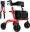 Safe Age® Rollator - Lichtgewicht opvouwbaar - Gevoerde zitting rugleuning - Rood