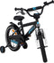 AMIGO Speeder Jongensfiets 16 Inch - Kinderfiets voor 4 tot 6 Jaar - 100-115 cm - Zwart/Blauw