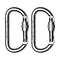 Karabijnhaak Ponsa Voor de veiligheid Aluminium 150 x 57 mm (2 Stuks)