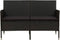 vidaXL - Tuinbank - 3-zits - met - kussen - poly - rattan - zwart